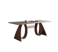 AHGFTYRDT Tavolo Cucina Tavolo da Pranzo in Legno retrò Nordico, Moderno, Semplice, con tavola in Pietra, for casa di Famiglia, Piccolo Appartamento Tavolo da Pranzo(140x80x75cm)
