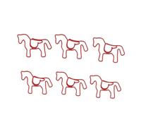 Ahgsup 100 Graffette Metalliche Divertenti a Forma di Cavallo, Robuste e Durevoli, Uso Versatile per Organizzare File, Scrapbooking e Lavori Artigianali, Ottima Idea Regalo (Rosso)