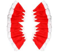 Ahgsup Mini Cappelli da Babbo Natale da 20 Pezzi, Graziosi Ornamenti Natalizi Rossi, Perfetti per L'artigianato Fai-da-te e Decorazioni per la Tavola, per Feste e Celebrazioni Festive, Stoffa