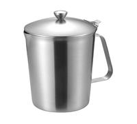 Ahgsup Misurino in Acciaio Inossidabile Multiuso con Segni Chiari Brocca per Schiumare il Latte con Coperchio con Manico per Latte Art Coffee Bar 500ml
