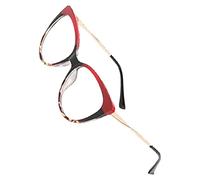 Ahgsup Occhiali Anti-luce Blu da Donna Eleganti e da Gioco Anti-luce Blu per L'uso Quotidiano Materiale TR90 (Rosso in alto)
