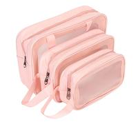 Ahgsup Set di Borse per il Trucco Borsa per Cosmetici Portatile Compatta Multifunzione Impermeabile per Viaggi All'aperto, Materiale PU Impermeabile, per i Viaggiatori