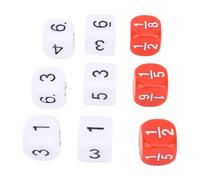 Ahgsup Set di Dadi a 6 Facce da 30 Pezzi Nei Colori Bianco e Rosso per Giochi da Tavolo e attività Educative - Dadi in Plastica Resistente da 16 Mm