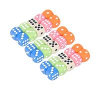Ahgsup Set di Dadi in Plastica a 6 Facce da 30 Pezzi Set di Dadi Colorati per Bambini per L'apprendimento della Matematica e il Tempo Libero Bianco Blu Arancione Rosa Verde