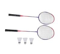 Ahgsup Set di Racchette da Badminton per Principianti, Design Leggero e Resistente per Giochi All'aperto in Giardino con 2 Racchette e 3 Volani (Rosa Viola)