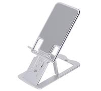 Ahgsup Supporto per Telefono Pieghevole Regolabile Supporto Inferiore in Silicone per Scrivania in Lega di Alluminio per Telefoni Cellulari e Tablet (Argento)
