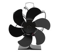Ahgsup Ventilatore per Stufa, Camino, Calore, Ventola per Bruciatore di Tronchi a 6 Pale, a Basso Rumore, Volume D'aria Maggiore, conduttività Termica in Alluminio, Resistenza All (Nera)