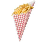 AhGuwa - Sacchetti di Carta per Patatine Fritte, Carta Fritto per Finger Food, Impermeabili al Grasso, Porta Patatine Fritte, 14x14x20 cm (100 unità)