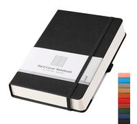 AHGXG Taccuino spesso a righe, 320 pagine numerate, per scrivere, formato A5, a righe, 100 g/m², copertina rigida in pelle, per donne e uomini, lavoro, ufficio, scuola, 14 x 20 cm, nero