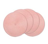 AHHFSMEI Set di 8 Tovagliette Colazione Sottopiatti Rotondi Intrecciate per Tavoli da Pranzo in Tessuto Naturale Resistente al Calore 45 Pollici (Rosa)