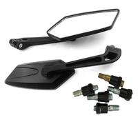 AHHQD 2pcs Motorcycle Rearview Mirror Scooter E-Bike Mirrors Electrombile Back Side Convex 8mm 10mm Carbon Fiber .D30