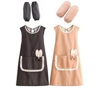 Ahhzyys 2 Pezzi Universal Grembiule da Lavoro Grembiule Pulizie Grembiule Scuola Infanzia per Cottura Giardinaggio Pittura BBQ Bar Panettiera,One Size