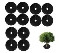 Ahhzyys 52 cm Tappetino per Erbacce da Giardino, 12 Pezzi Tappetino Pacciamatura Telo Pacciamatura Albero, Dischi Pacciamatura per Piante,Adatto per Giardini, frutteti, orti