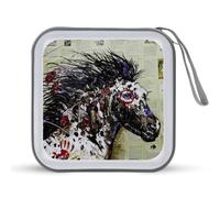 Ahiga War Horse - Custodia per CD divertente, con 40 scomparti per DVD, per auto, casa, viaggi