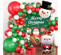 Ahigh Palloncini e Ghirlande Natalizie - Banner, Palloncini a Elio, Pupazzo di Neve, Bastoni di Zucchero - Decorazione per Feste di Natale