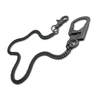 Ahiller Catena portachiavi a doppia serratura, catena di sicurezza a portafoglio, da uomo, resistente, QK-Gunmetal-JR-1P, Taglia unica