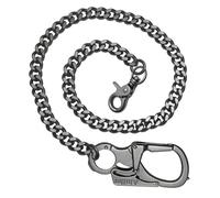 Ahiller Catena Portafoglio in Acciaio Inossidabile - 62 cm per Chiavi, Moto e Pantaloni - Resistente e Stilosa, Accessorio Ideale per Uomo (QK-Nero-1P)