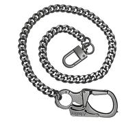 Ahiller Catena Portafoglio in Acciaio Inossidabile - 62 cm per Chiavi, Moto e Pantaloni - Resistente e Stilosa, Accessorio Ideale per Uomo (BK-Nero-1P)