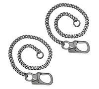 Ahiller Catena Portafoglio in Acciaio Inossidabile - 62 cm per Chiavi, Moto e Pantaloni - Resistente e Stilosa, Accessorio Ideale per Uomo (YK-Nero-2P)