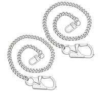Ahiller Catena Portafoglio in Acciaio Inossidabile - 62 cm per Chiavi, Moto e Pantaloni - Resistente e Stilosa, Accessorio Ideale per Uomo (BK-Argento-2P)