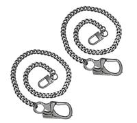Ahiller Catena Portafoglio in Acciaio Inossidabile - 62 cm per Chiavi, Moto e Pantaloni - Resistente e Stilosa, Accessorio Ideale per Uomo (BK-Nero-2P)