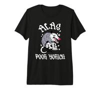Ahimè, Povero Yorick Possum & Skull William Shakespeare Citazione Maglietta Premium