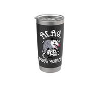 Ahimè, Povero Yorick Possum & Skull William Shakespeare Hamlet Bicchiere termico in acciaio inox doppia parete