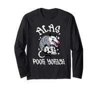 Ahimè, Povero Yorick Possum & Skull William Shakespeare Hamlet Maglia a Manica