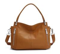 AHIOJEGX Borsa Donna Pelle Borsa a mano in pelle da donna, classica, semplice, vintage, borsa a tracolla(Brown)