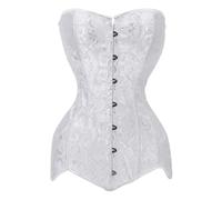 AHIOJEGX Bustier Donna Corpetto Top Corsetto Top Donna Push Up Bustino Overbust con Lacci Floreale Vintage Moda Nero Taglie Forti(WHITE,6XL)