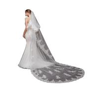 AHIOJEGX Velo Da Sposa Velo da sposa cattedrale con pettine for la Veli Accessori(WHITE,500cm)