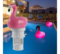 AHJ Galleggiante Dosatore Cloro Solare con Luce Notturna,Regolabile per Compresse 1" e 3",Grande capacità per Piscine, Idromassaggi, Spa
