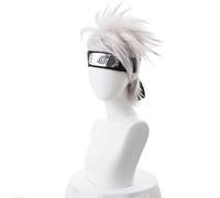 AHJSN Anime Hatake Kakashi Cosplay parrucca argento bianca corta resistente al calore parrucca sintetica + fascia + maschera M parrucca con fascia