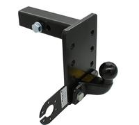 AHK - Adattatore US 50 x 50 mm, gancio di traino regolabile in altezza, ISO 50, testa sferica