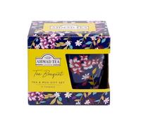 Ahmad Tea - 15 Bustine di Tè Assortite con Tazza da Tè Floreale - English Breakfast, Tè Verde, Limone & Ginger - Elegante Confezione Regalo