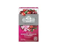 Ahmad Tea Infusi di frutta e erbe | Rosa canina, ibisco e ciliegia | 20 bustine di tè | 6 confezioni