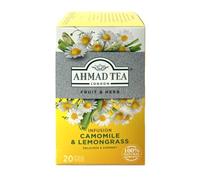 Ahmad Tea - Infuso Camomilla e Citronella | Tisana Rilassante Senza Caffeina | 6 Confezioni x 20 Bustine | Bustine Sigillate in Alluminio