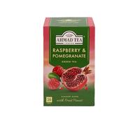 Ahmad Tea Tè verde | Tè verde lampone e melograno | 20 bustine di tè | 1 confezione