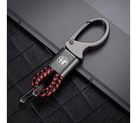 AHMESA Portachiavi per Auto, per Alfa Romeo Giulia Stelvio Auto Donna e Uomo Portachiavi Auto Regali di famigliaauto Accessori,Noir Red