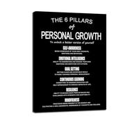 AHNEUUOY Transform Your Life - 6 Pillars of Personal Growth Inspirational Wall-Art for Workplace(Framed,16x24inch(40x60cm))