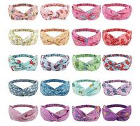 AHONEY Confezione da 20 fasce per capelli per ragazze, graziose, antiscivolo, per bambini, diademi per mujer de moda, incrociate, intrecciate, per tornare a scuola (stile carino)