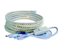 Ahorraluz Striscia Led 220v 5730 120 Led/m con INTERRUTTORE. Impermeabile. Bianco Freddo o Caldo. IP67 Waterproof strip 5630 (3m, Bianco Caldo)