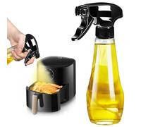 AHOUGER Novità Spruzzatore olio nero flacone spray, 200 ml, spruzzatore per olio da cucina, vetro spray olio per friggitrice ad aria calda…