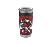 Ahoy I'm The Birthday Boy Pirate Party per bambini e ragazzi Bicchiere termico in acciaio inox doppia parete