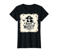 Ahoy, Matey! Pirate Donne Mare Avventura Buccaneer Maglietta, Donna, Nero, 3XL