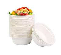 AHPYEUHK Ciotole di Carta 60 Pezzi Ciotole Usa e Getta Bagassa di Canna da Zucchero Ecologiche,500ml Biodegradabili e Compostabili Piatti Carta per Picnic, Barbecue, Feste