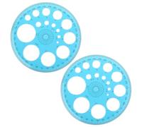 AHQiZFX 2 stencil rotondi in plastica per disegno, righello professionale, strumento di aiuto per disegno, strumento di aiuto per disegnare cerchi, strumenti per studiare, progettare, ufficio