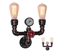 AHQX Lampada Da Parete Tubo Acqua Sconce Retro Nostalgico Industria Vento Creativo E27*2 Rustico Applique Ristorante Bar Cafè Parete Corridoio Cucina Camera Lampadine Alogene Ciondolo Lampadari