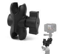 AHRLIC Braccio connettore universale per action camera da 5 cm, compatibile con supporti RAM, adattatore a sfera da 1", braccio corto a doppia presa per bici moto, materiale composito resistente