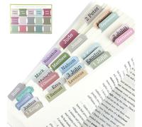 AHRLIC Tabs Bibbia per donne, forniture per diari biblici, adesivi biblici laminati con stampa grande, 75 linguette laminate per vecchio e nuovo testamento, perfette per lo studio biblico e Organizat